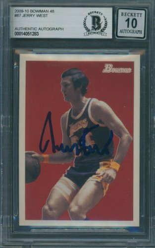 Jerry West Autographed Signed 2009/10 Bowman 48 #87 Beckett Authentic Auto 10 1283