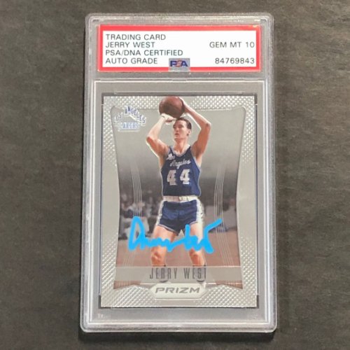 Jerry West Autographed Signed 2012-13 Panini Prizm #172 Card Auto 10 PSA Slabbed Lakers