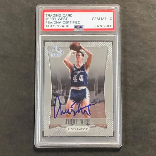 Jerry West Autographed Signed 2012-13 Panini Prizm #172 Card Auto 10 PSA Slabbed Lakers