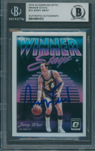 Jerry West Autographed Signed 2018/19 Donruss Optic Winner Stays #19 Beckett Authentic 1472