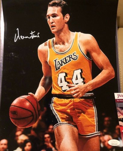 jerry west autographed jersey