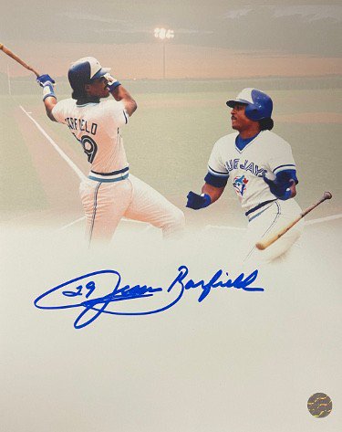 Jesse Barfield Autographed Signed Toronto Blue Jays Collage 8x10 Photo #29 minor smudge- AWM Hologram