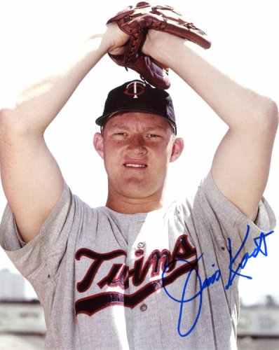 Brad Radke Autographed Minnesota Twins 8x10 Photo Blue Jersey