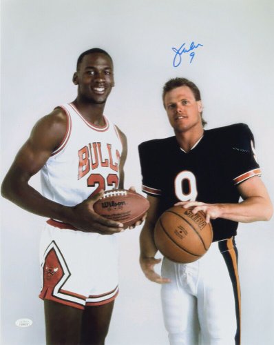 Jim Mcmahon Autographed Signed Chicago Bears 16" X 20" Photo (JSA COA) With Michael Jordan