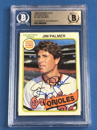 Jim Palmer Signed Baltimore Grey Baseball Jersey (Beckett)