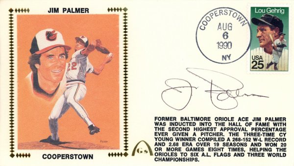 Jim Palmer Autographed Signed First Day Cover Baltimore Orioles Beckett Beckett
