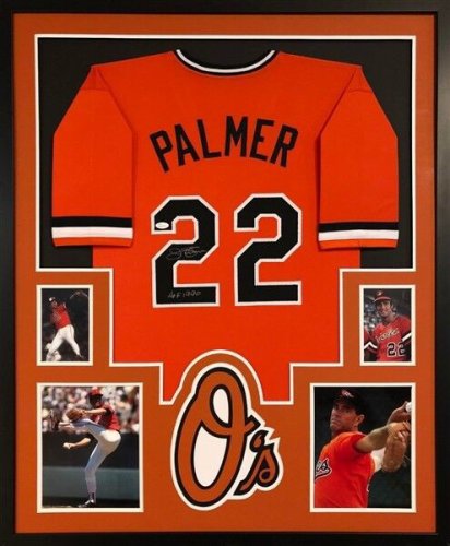 Autographed/Signed JIM PALMER HOF 1990 Baltimore Orange Jersey JSA