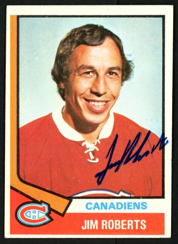Jim Roberts Autographed Signed 1974-75 Topps Card #78 Montreal Canadiens #150080
