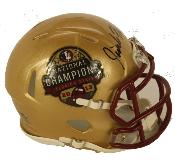 Jimbo Fisher Autographed Signed 2013 BCS Champions Logo Riddell Speed Mini Helmet- Certified Authentic