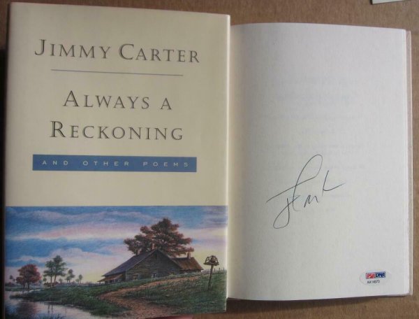 Jimmy Carter signed book Nobel Prize Lecture 1st Print Beckett BAS Authentic