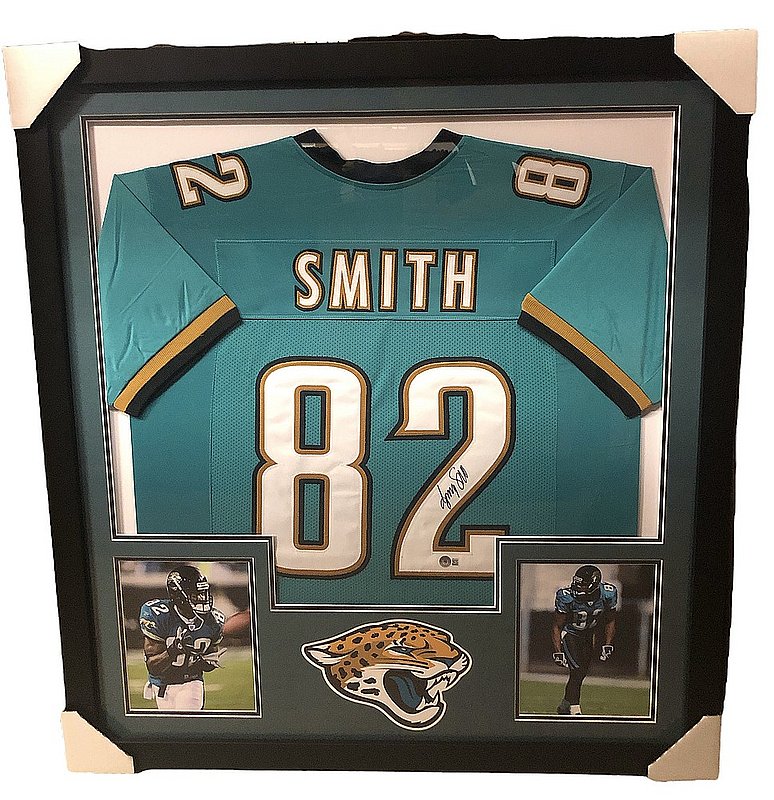 Jimmy Smith Autographed Signed Jacksonville Jaguars Deluxe Framed Teal  Jersey - Beckett Authentic
