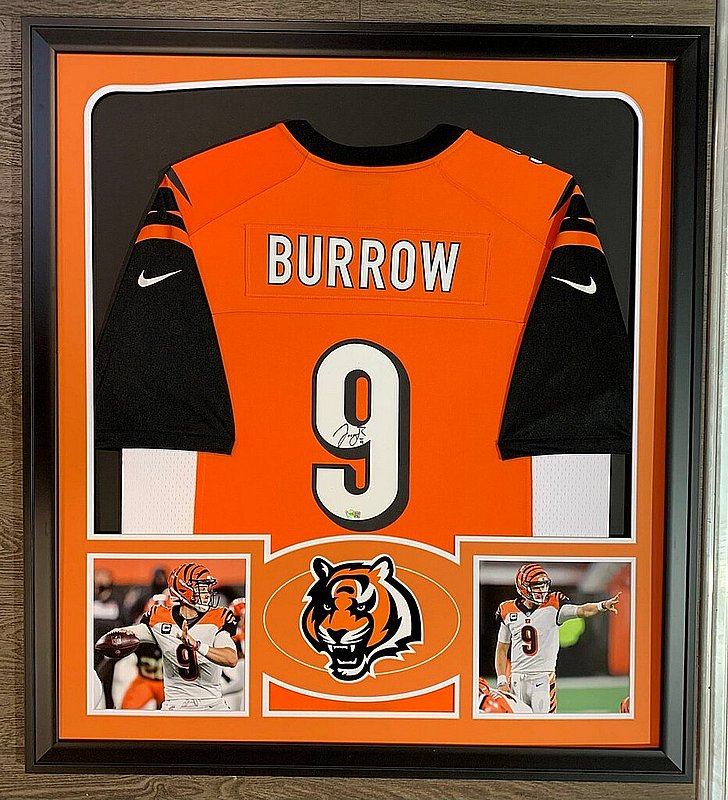 Joe Burrow Autographed Signed Framed Orange Cincinnati Bengals Jersey