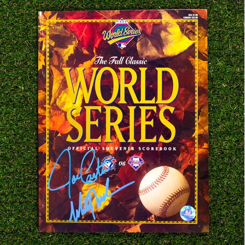 Joe Carter & Mitch Williams Dual Autographed Signed Official 1993 World Series Program - Authentic Autographed Signed Autograph