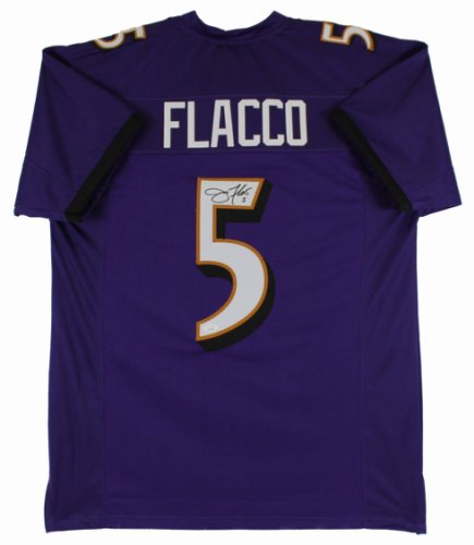Joe Flacco Autographed Signed Authentic Purple Pro Style Jersey JSA Witness