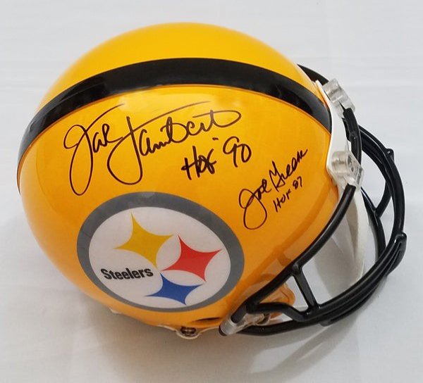 JOE GREENE PITTSBURGH STEELERS SIGNED RIDDELL HELMET w/MULTI STATS JSA COA  PROOF