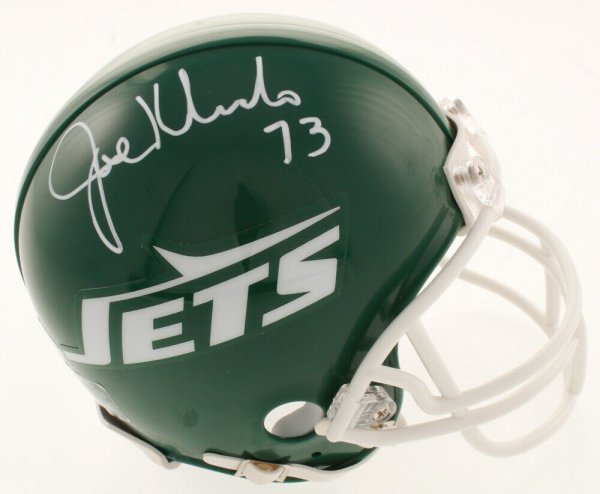 JOE KLECKO Signed//Autographed Jets Authentic Throw Back Mini Helmet Beckett COA BAS