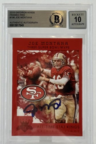 San Francisco 49ers Joe Montana Autographed Pro Style White Stat