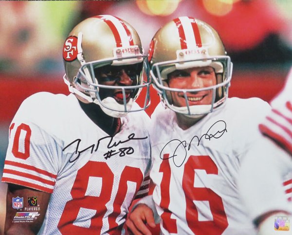 Joe Montana, Jerry Rice San Francisco 49ers Fanatics Authentic Dual Signed  11 x 14 Red Jersey Photograph