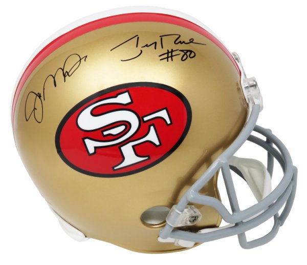 joe montana and jerry rice autographed football