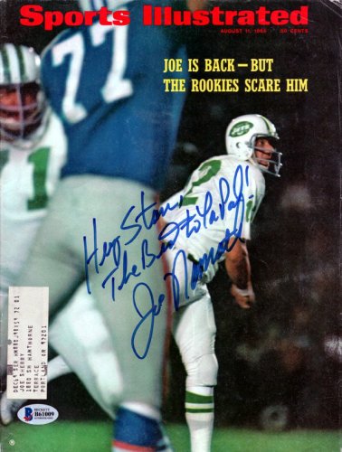 Joe Namath Autographed Signed Sports Illustrated Magazine New York Jets To Stan Beckett Beckett