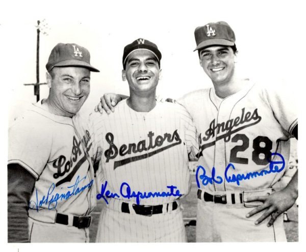 Joe Pignatano Autographed Signed , Ken Aspromonte, And Bob Aspromonte Photo - Autographs