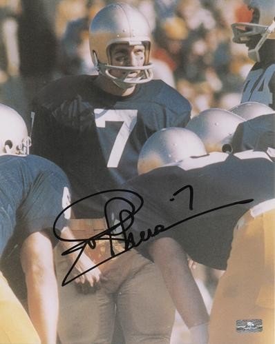 Joe Theismann Autographed Signed Notre Dame Fighting Irish (Blue Jersey) 8X10 Photo