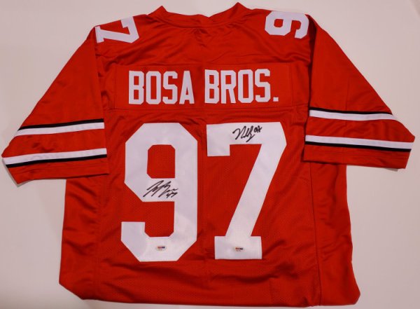 Joey & Nick Bosa Ohio State Buckeyes 'Bosa Bros' Autographed Signed Jersey  - PSA Authentic