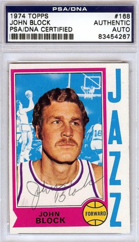 John Block Autographed Signed 1974 Topps Card #168 New Orleans Jazz PSA/DNA