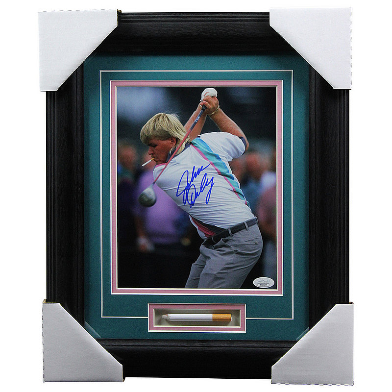 John Daly Autographed Signed Framed Deluxe Smoking Tee Shot with Replica Cigarette - JSA Authentic