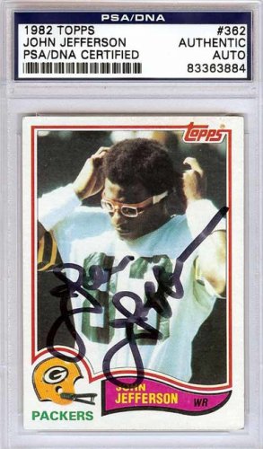 John Jefferson Autographed Signed 1982 Topps Card #362 Green Bay Packers PSA/DNA
