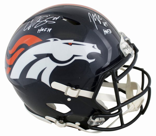John Lynch Autographed Signed Broncos & Champ Bailey HOF Full Size Speed  Proline Helmet Beckett