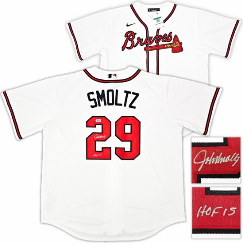 John Smoltz Signed Atlanta Braves Unframed 8×10 MLB Photo – Vertical Red  Jersey Front – Radtke Sports