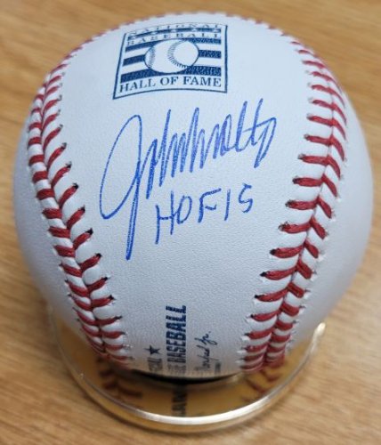 John Smoltz Autographed 1995 World Series Signed Baseball Beckett COA With  UV Display Case