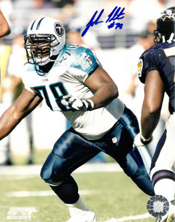 John Thornton Autographed Signed Tennessee Titans 8x10 Photo #78 (white  jersey vs Ravens)