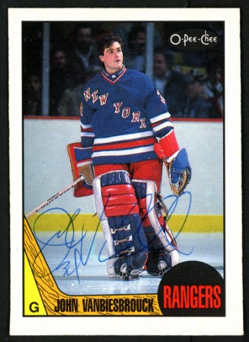 John Vanbiesbrouck Autographed Signed 1987-88 O-Pee-Chee Card #36 New York Rangers #150039