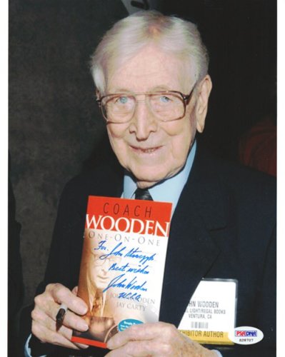 John Wooden Autographed Signed 8X10 Photo UCLA Bruins "To John" PSA/DNA