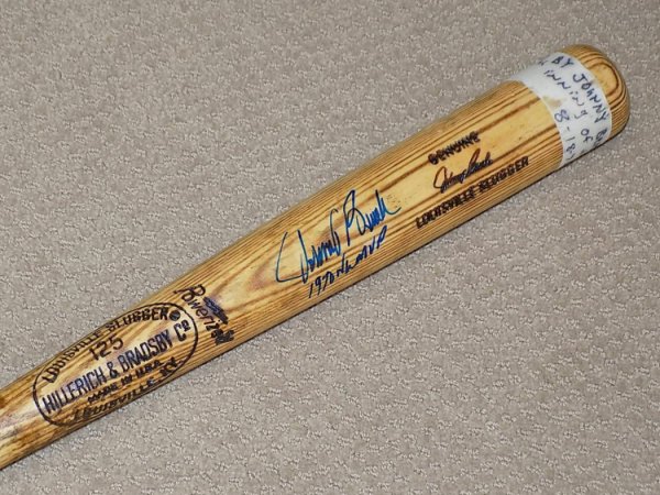 Johnny Bench Autographed Signed H&B Game Used Bat Cincinnati Reds HOF PSA Gu 9.5