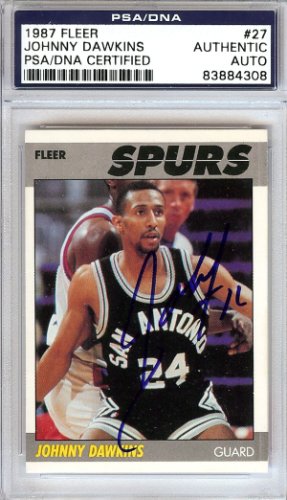 Johnny Dawkins Autographed Signed 1991 Fleer Rookie Card #27 San Antonio Spurs PSA/DNA