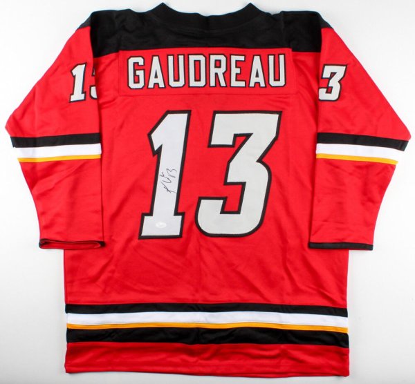 Johnny Gaudreau Autographed Signed Flames Jersey (JSA Hologram) Playing Career 2014 Present