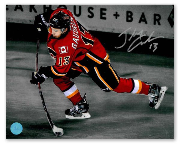 Johnny Gaudreau Calgary Flames Autographed Signed Celebration 8x10 Photo