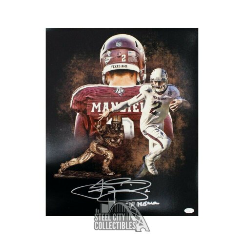 Autographed//Signed Johnny Manziel 12 Heisman Texas A/&M Black College Football Jersey JSA COA