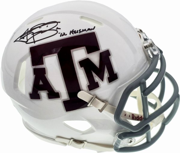 Johnny Manziel Autographed Signed Texas A&M Aggies White Speed Mini Helmet 12 Heisman Beckett Beckett