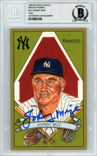 Johnny Mize Autographed Signed 1992 Perez-Steele Master Works Postcard #34 New York Yankees Beckett Beckett