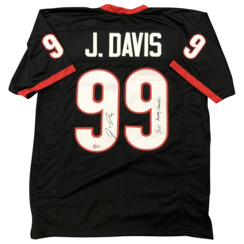 Jordan Davis Autographed Signed Bulldogs Custom Black 99
