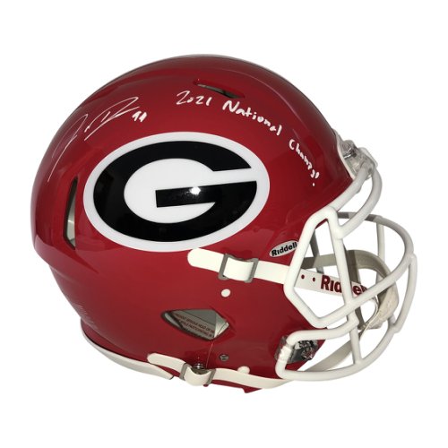 Jordan Davis Autographed Signed Georgia Bulldogs Riddell Speed Full Size Authentic Helmet with 2021 National Champs Inscription - Beckett QR Authentic