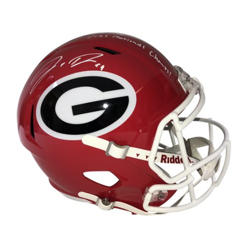 Jordan Davis Autographed Signed Georgia Bulldogs Riddell Speed Full Size Replica Helmet with 2021 National Champs Inscription - Beckett QR Authentic