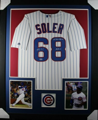 Jorge Soler Autographed Signed (Chicago Cubs White Tower) Framed Jersey PSA