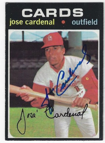 Jose Cardenal Cubs signed 1974 Topps baseball card #185 Auto Autograph