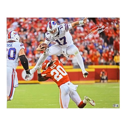 Josh Allen Buffalo Bills Autographed 16 x 20 Blue Jersey Throwing  Photograph