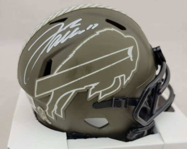 Josh Allen Autographed/Signed Buffalo Bills Camo Mini Helmet